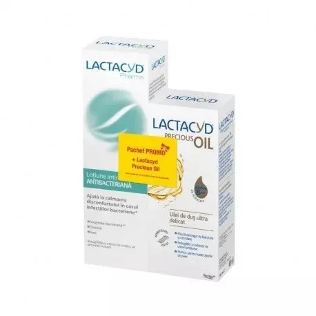 LACTACYD LOTIUNE INTIMA ANTIBACTERIANA 250ML + LACTACYD PRECIOUS OIL 200ML