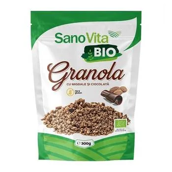 Granola cu migdale si ciocolata Bio, 300g, SanoVita