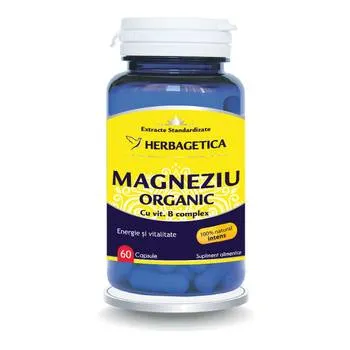 Magneziu Organic cu Vitamina B complex, 60 capsule, Herbagetica