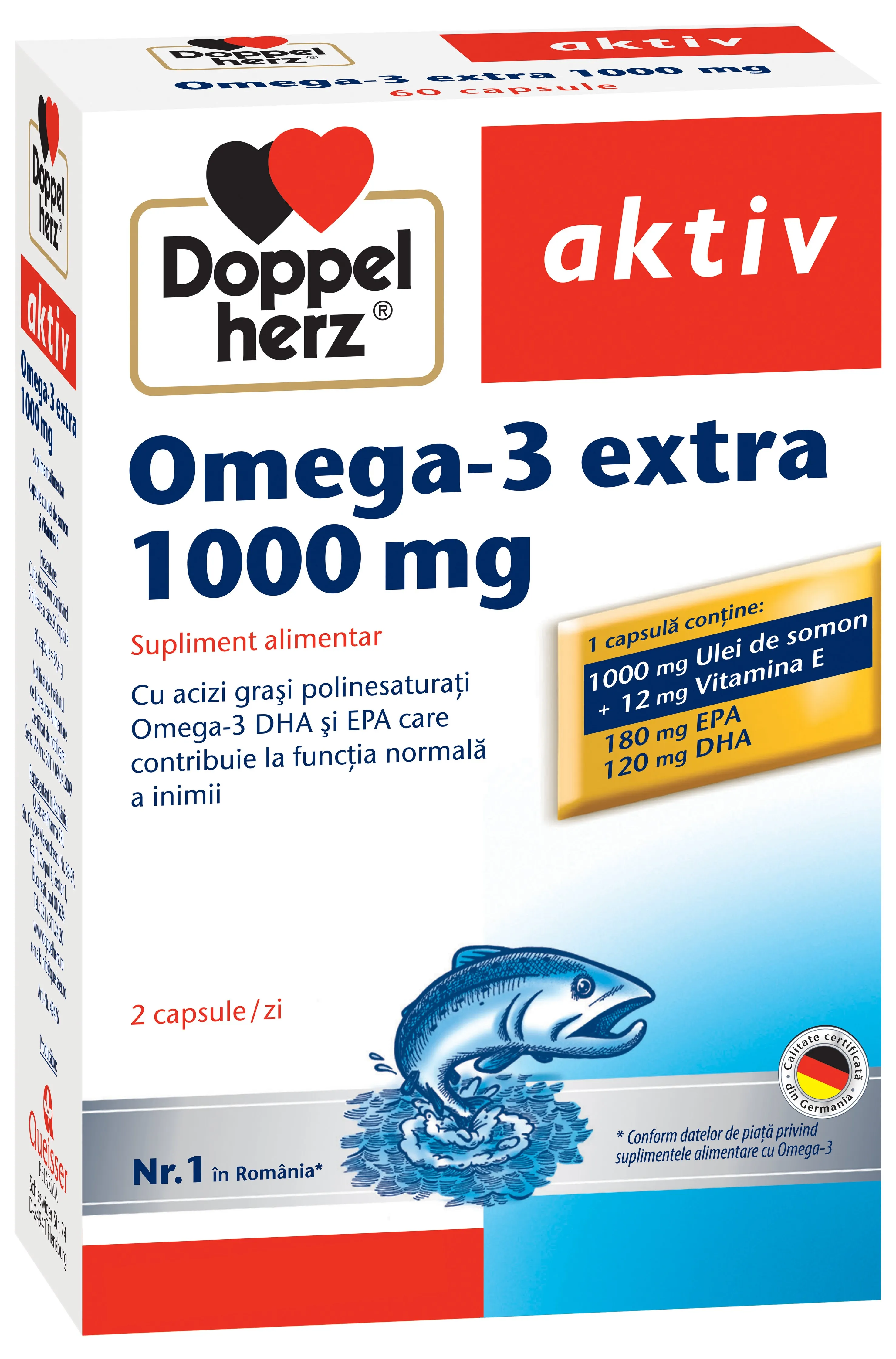 Omega 3 Extra 1000 mg + vitamina E x 60 capsule (Doppelherz)