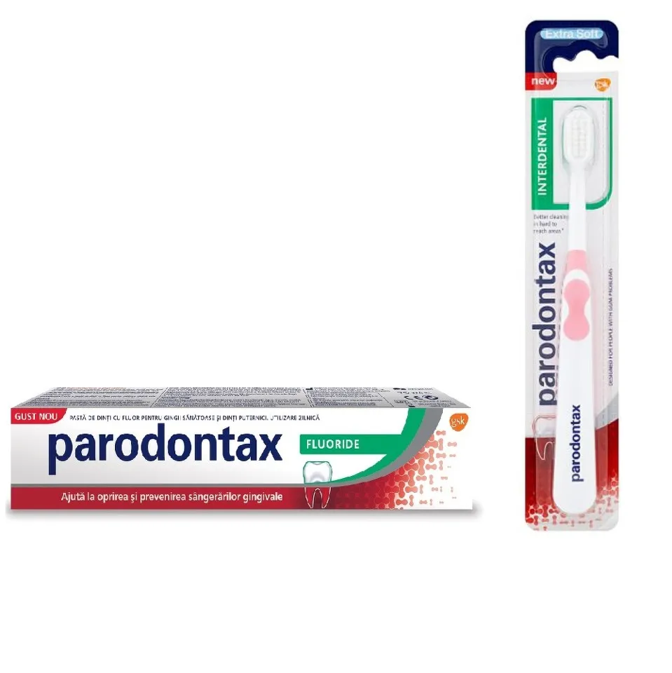 PARODONTAX PASTA DE DINTI FLUORIDE 75ML + PERIUTA INTERDENTAL GRATIS