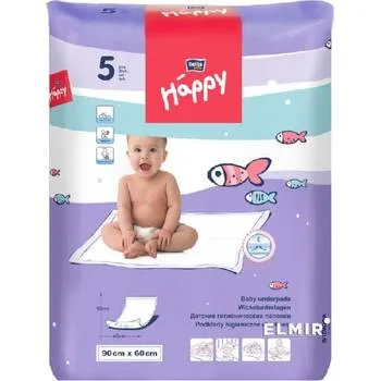 Aleze igienice absorbante Happy 90x60cm, 5 bucati, Bella Baby