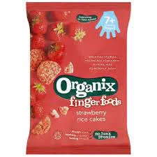 Organix rondele din orez Finger cu capsuni x 50 grame
