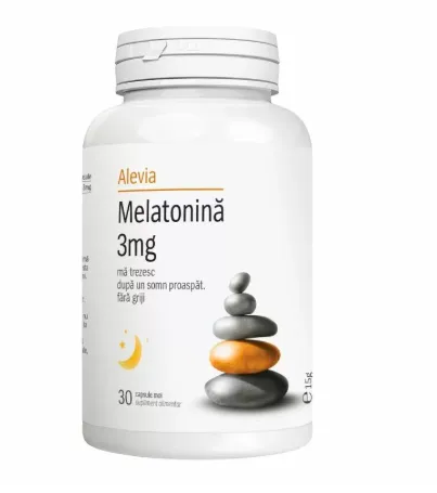 Melatonina 3 mg, 30 capsule moi, Alevia