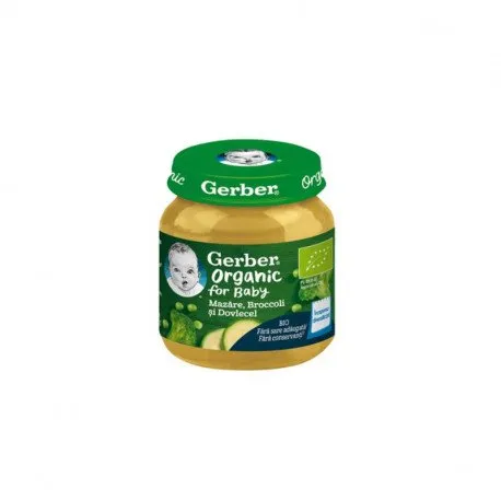 Gerber Bio Piure mazare, brocoli, dovlecel, 125g