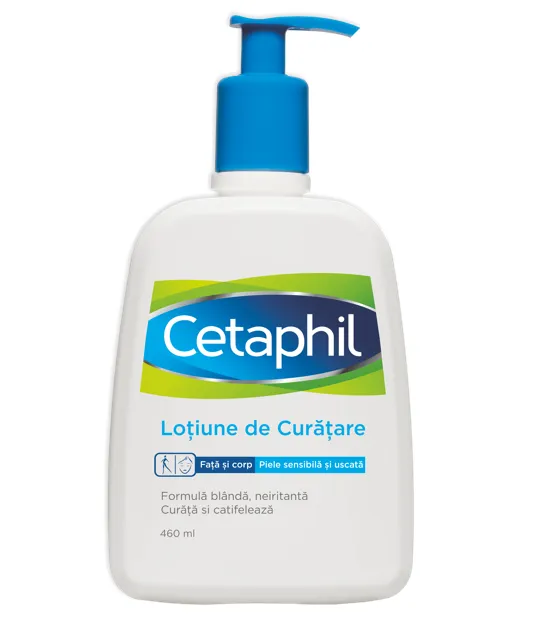 Lotiune de curatare pentru piele sensibila si uscata, 460 ml, Cetaphil