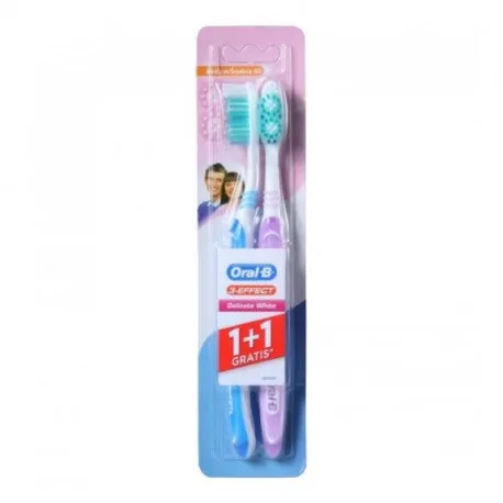 Oral B periuta delicate white 40 Medium, 1+1 Gratis