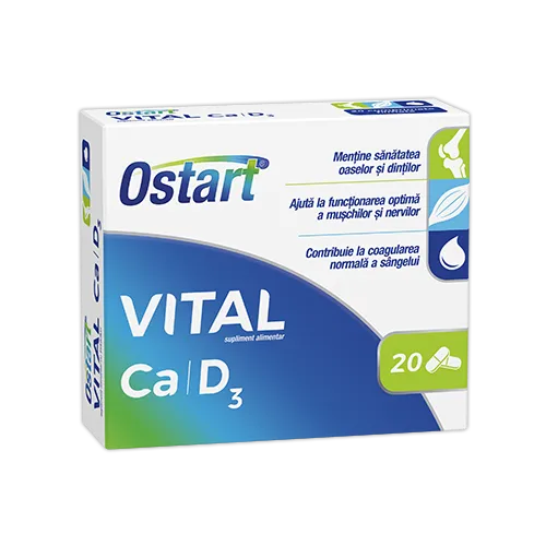 Ostart Vital Ca + D3 x 20 comprimate