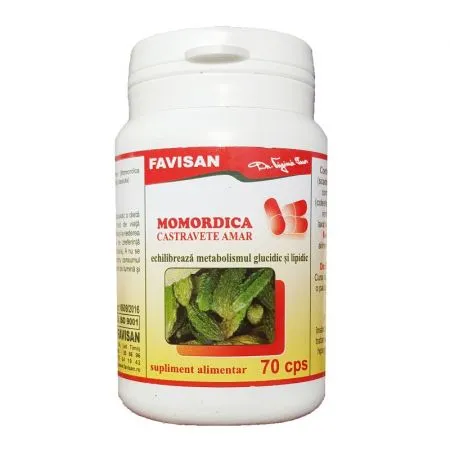 Castravete amar Momordica, 70 capsule, Favisan