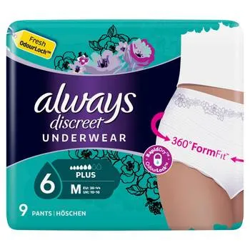 Lenjerie incontinenta urinara Discreet M, 9 bucati, Always