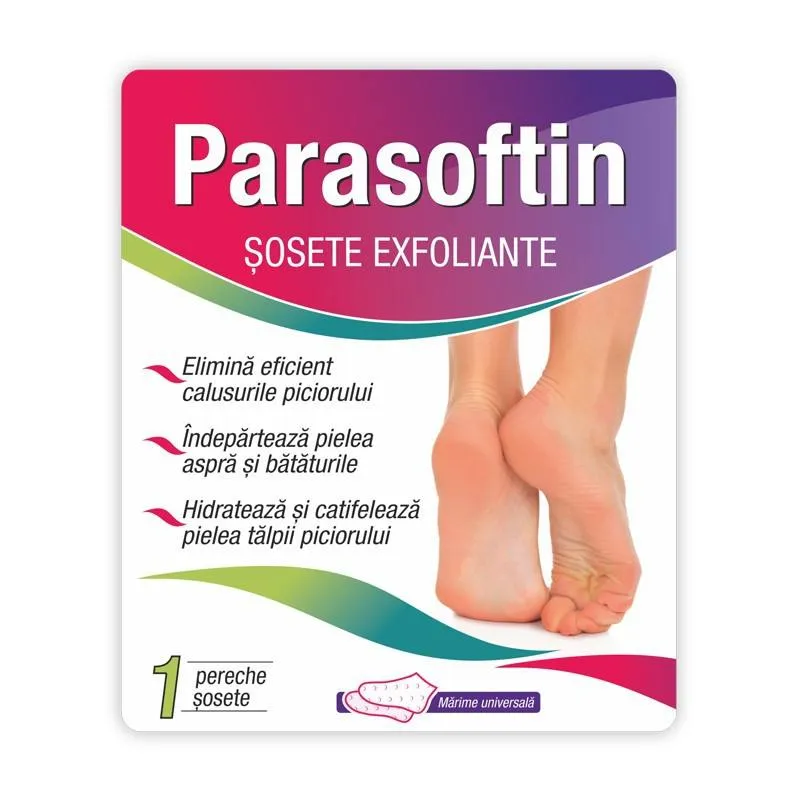 Sosete exfoliante Parasoftin, 1 pereche, Zdrovit