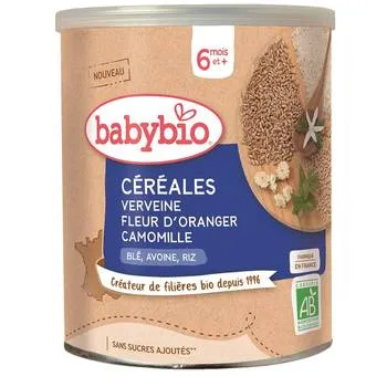 Cereale cu verbina, floare de portocal si musetel Bio, 220g, BabyBio