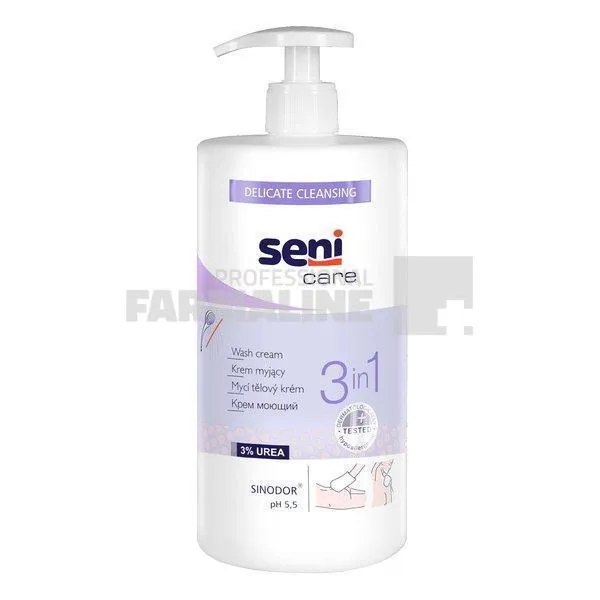 Seni Care Crema de curatare pentru corp 3 in 1 cu 3% Uree 1000 ml