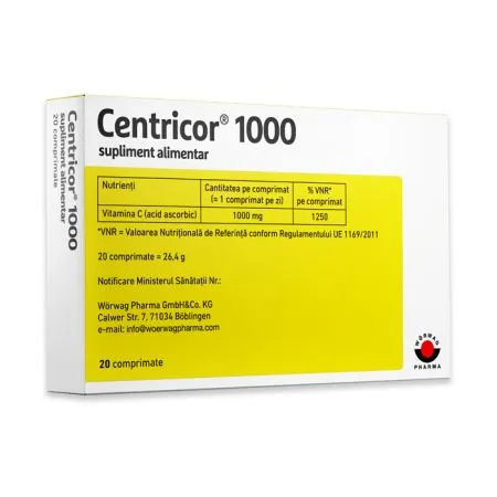 Centricor 1000 mg, 20 comprimate, Worwag Pharma