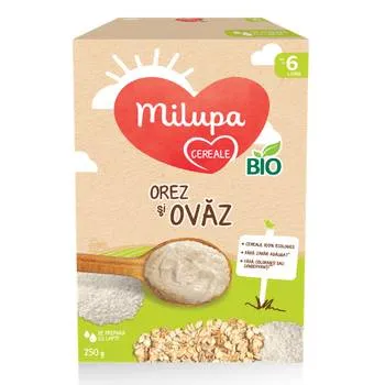 Cereale Bio orez si ovaz 6 luni+, 250g, Milupa