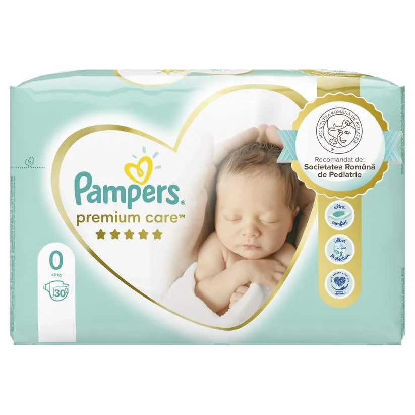 Scutece Premium Care <2,5kg, 30 bucati, Pampers