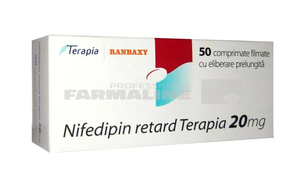 NIFEDIPIN RETARD TERAPIA 20 mg x 50 COMPR. FILM. ELIB. PREL. 20mg TERAPIA SA