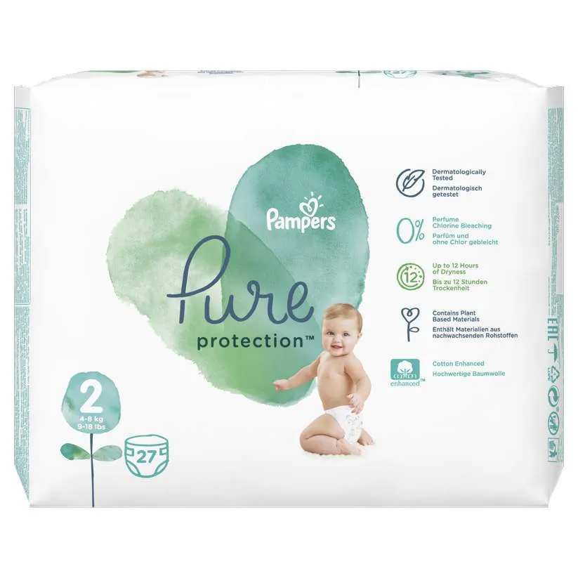 PAMPERS PURE 4-8KG SCUTECE 27 BUCATI MARIMEA 2