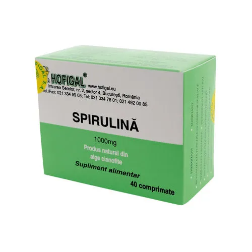 Spirulina 1000mg x 40 comprimate (Hofigal)