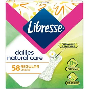 Absorbante zilnice Natural Care Normal, 58 bucati, Libresse