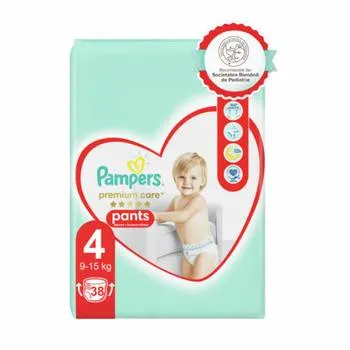 Scutece Pants Premium Care Nr.4 9-15kg, 38 bucati, Pampers