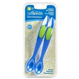 Dr. Brown's TF 201 Lingurite Adanci ptr. Bebelusi, 2-pack, Albastru -BPA Free