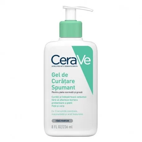 CeraVe Gel de curatare spumant, piele normal-grasa, 236 ml