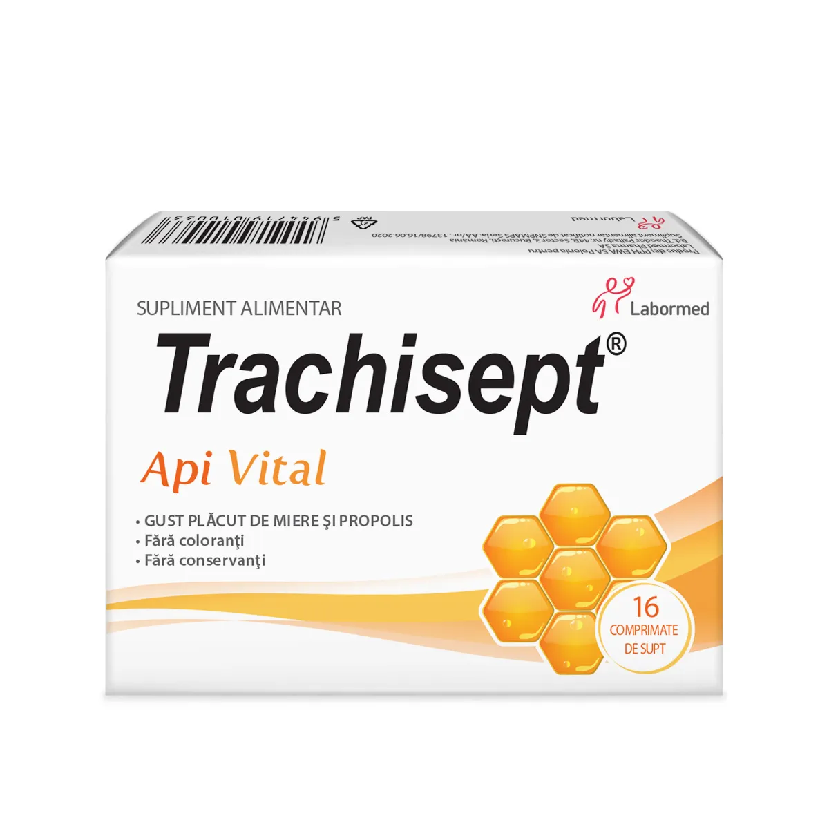 Trachisept Api Vital, 16 comprimate, Labormed