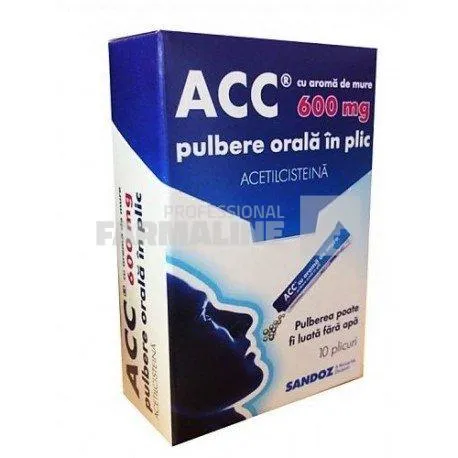 Acc 600mg Pulbere Orala cu aroma de mure 10 plicuri