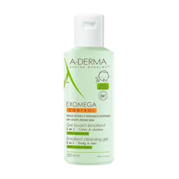 A-Derma  Exomega Control Gel spumant 2 in 1 par si corp 200 ml