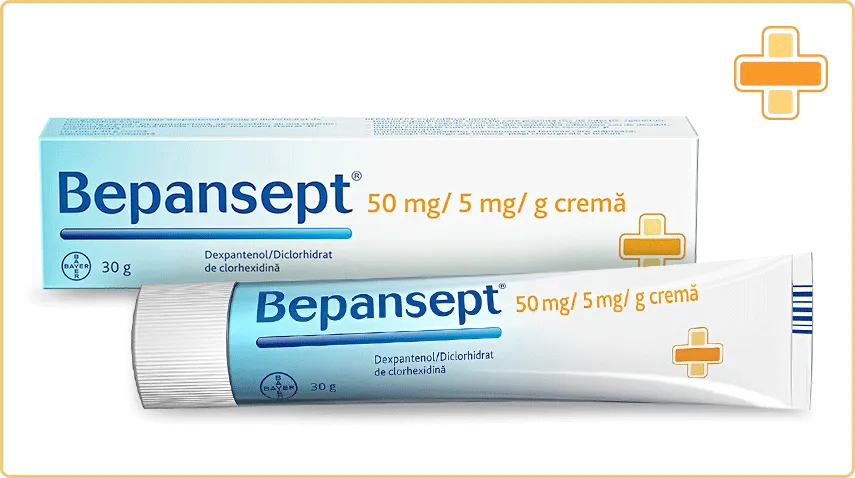 Bepansept crema, 50 mg/5mg/g, 30 g, Bayer