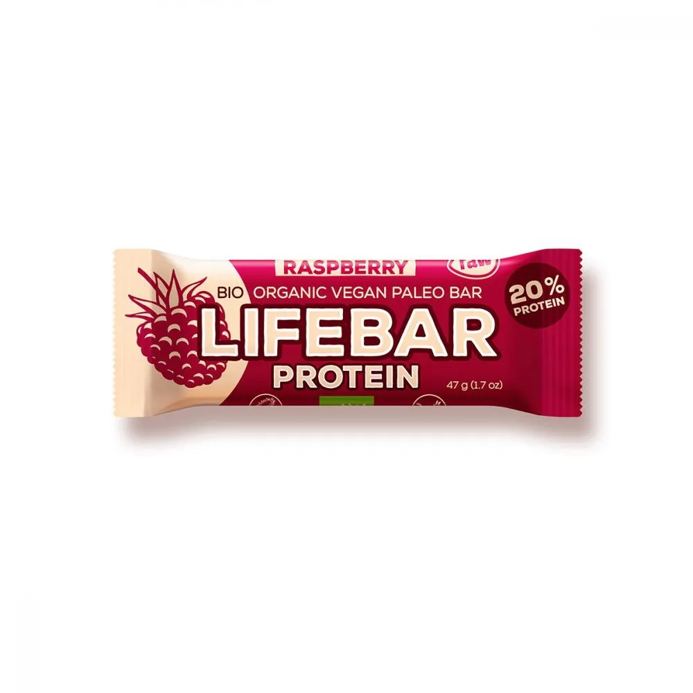 Lifebar Baton Proteic cu Zmeura Raw Bio x 47g