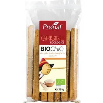 Grisine bio din faina integrala de grau spelta cu susan, 75g, Pronat