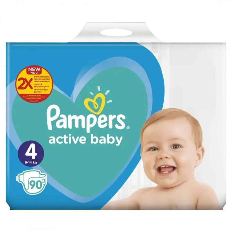 Pampers active baby nr. 4 (7-14 kg) x 90 bucati