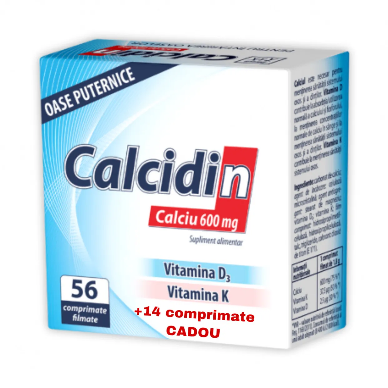 CALCIDIN X 56 COMPRIMATE + 14 COMPRIMATE CADOU ZDROVIT