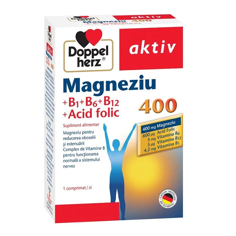 DOPPELHERZ AKTIV MG400+B1+B6+B12+ACID FOLIC CTX30 CPR