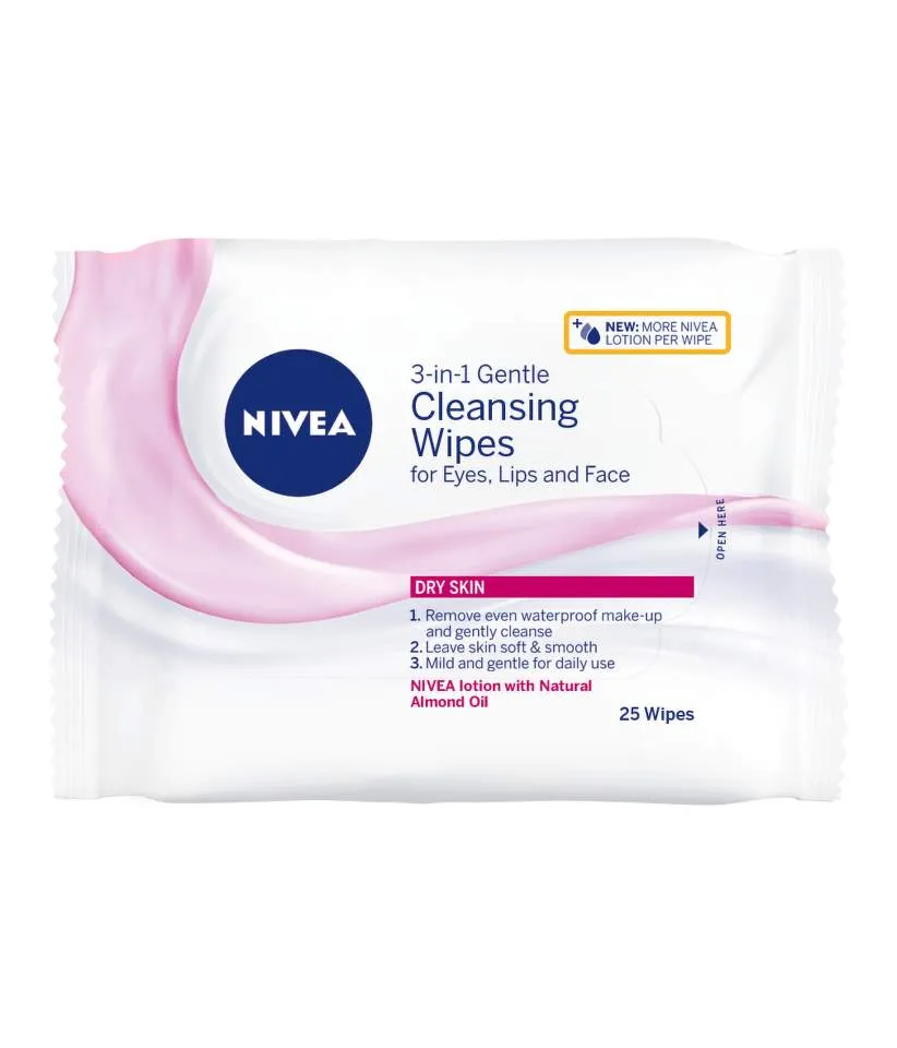 NIVEA 81906 VISAGE SERVETELE DEMACHIANTE TEN SENSIBIL 25BUC