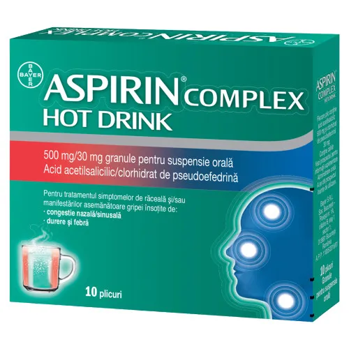 BAYER ASPIRIN COMPLEX HOT DRINK 10PLICURI