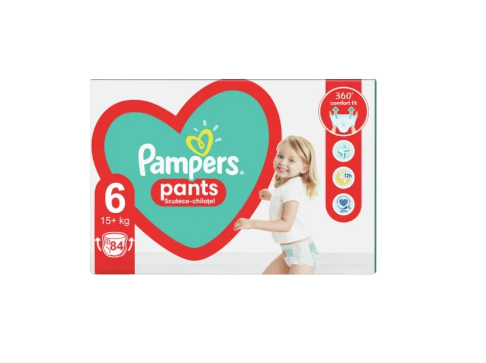 PAMPERS PANTS 15+ KG SCUTECE CHILOTEL 84 BUCATI MARIMEA 6