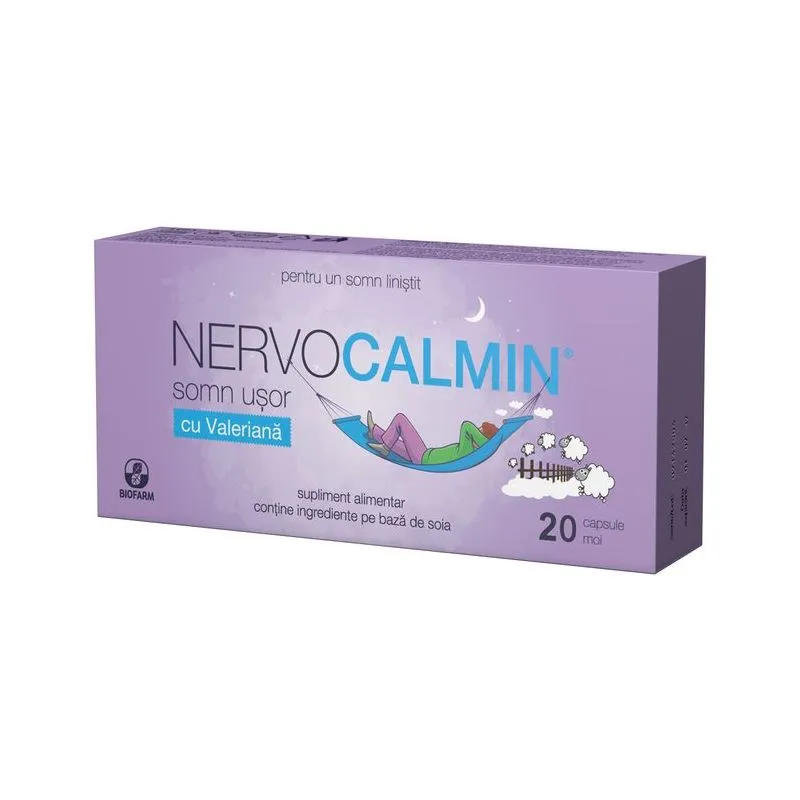 Nervocalmin somn usor + valeriana x 20 capsule