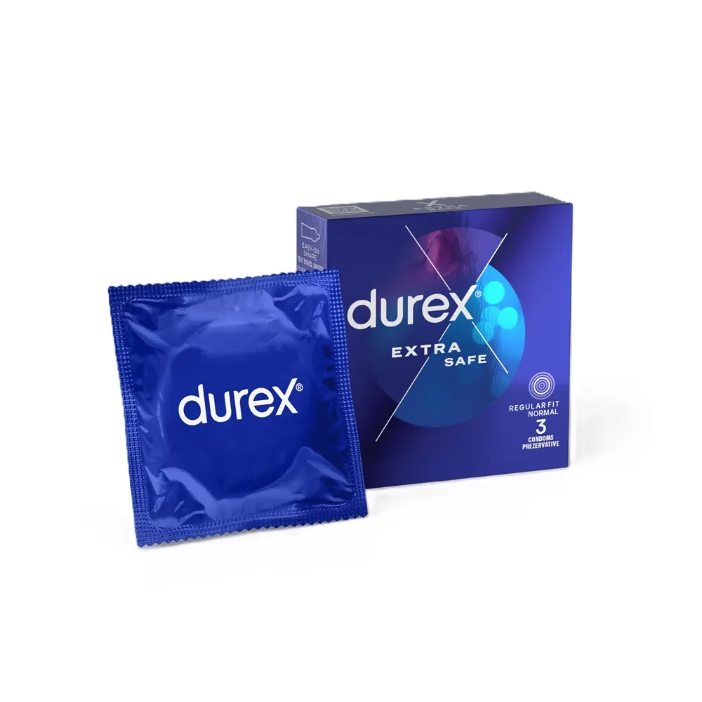 Prezervative Extra Safe, 3 bucati, Durex