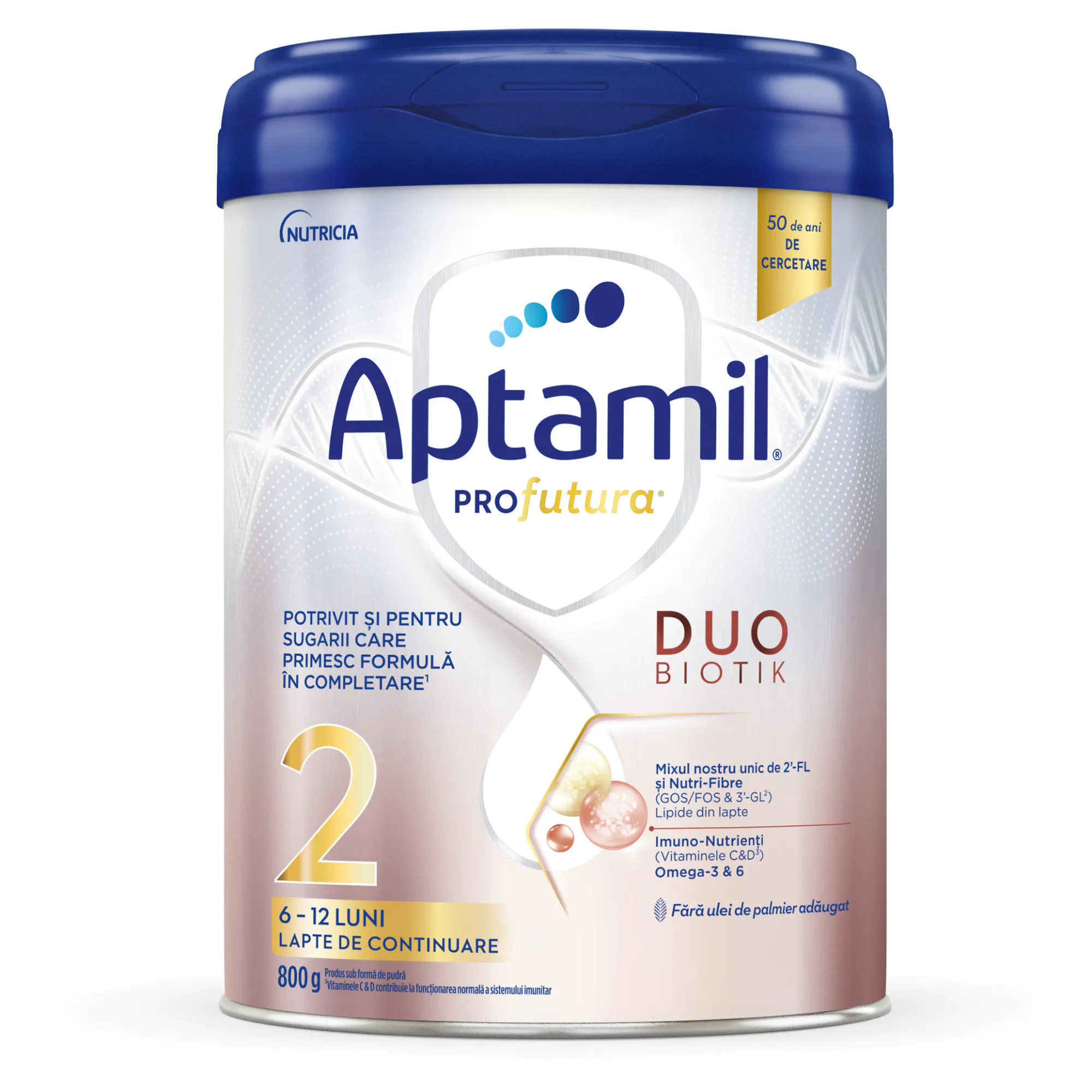 Lapte praf Aptamil ProFutura 2, 6-12luni, 800g, Nutricia