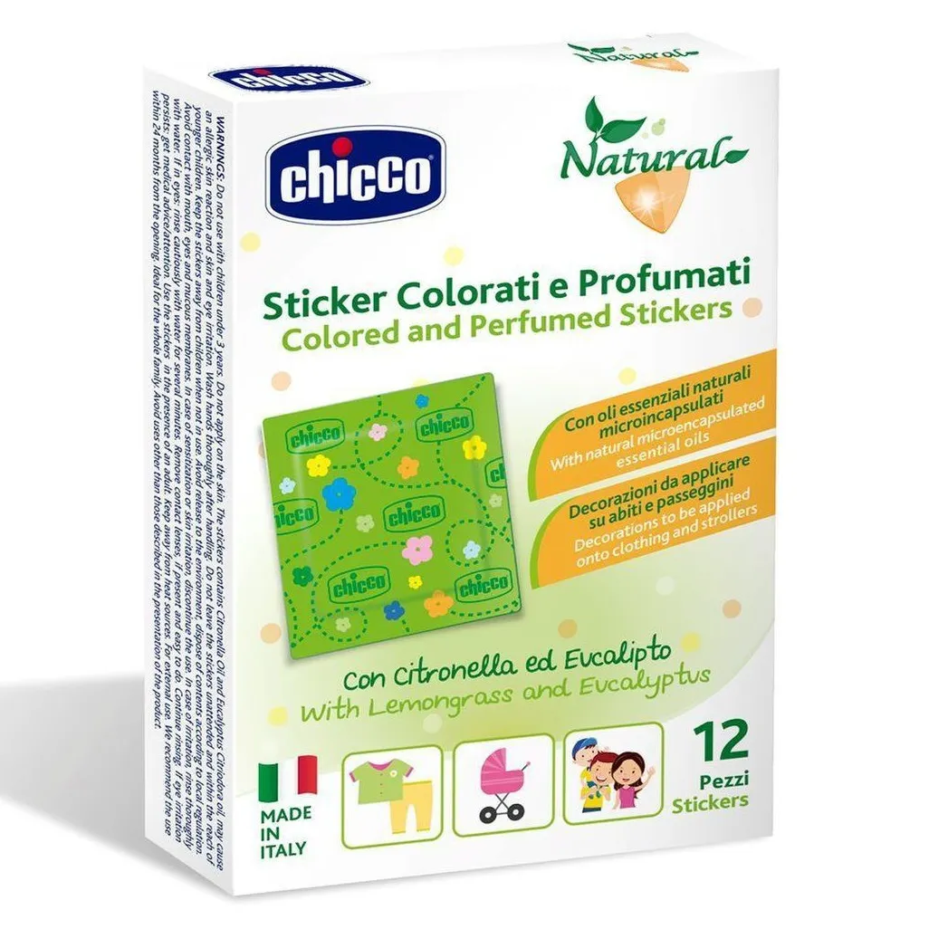 Plasturi colorati si parfumati cu ulei din lemongrass si eucalipt Natural, 12 bucati, Chicco