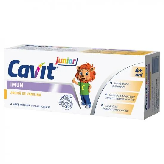 Cavit Junior Imun aroma de vanilina, 20 tablete masticabile, Biofarm