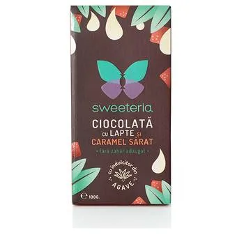 Ciocolata cu lapte si caramel sarat, 100g, Sweeteria