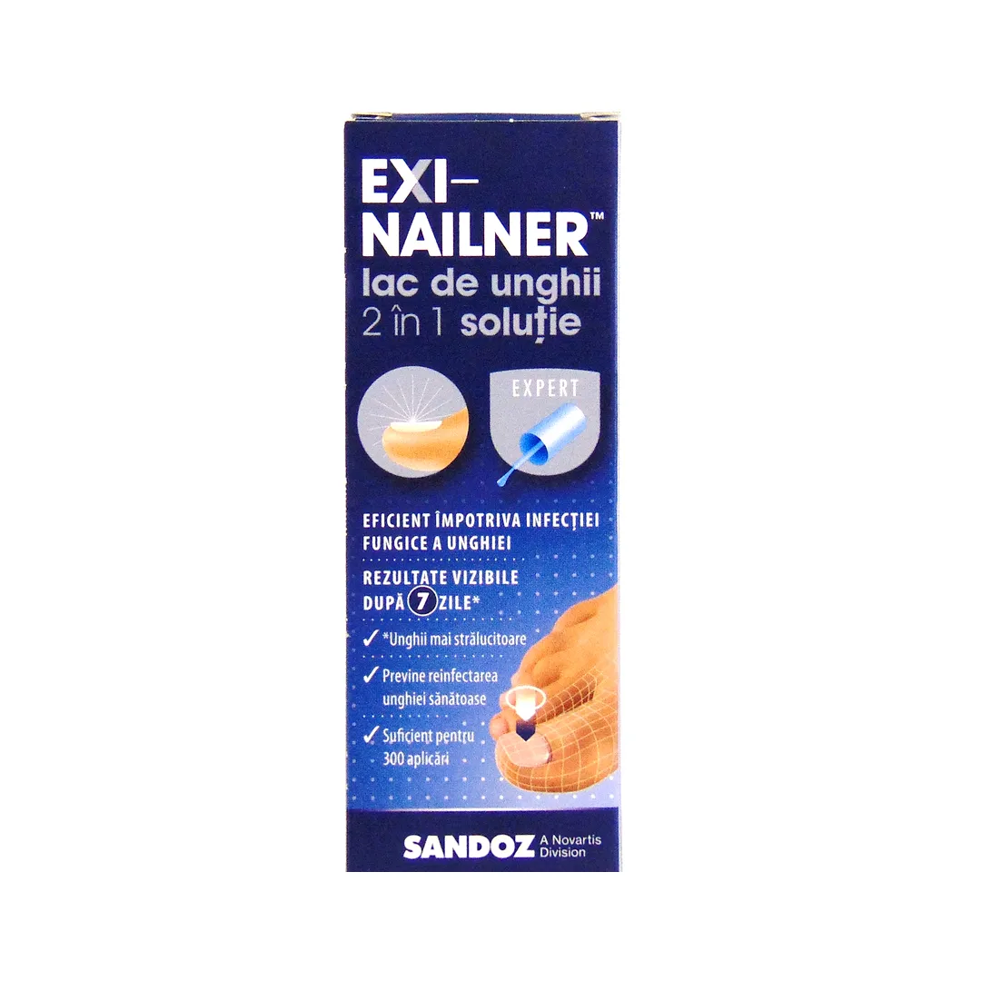 Exinailner Lac de unghii 2 in 1, 5 ml, Sandoz