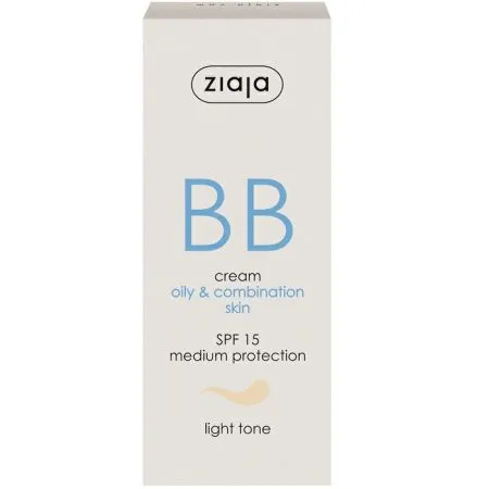 Crema BB cu SPF 15 nuanta light pentru ten gras si mixt, 50 ml, Ziaja