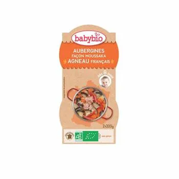 Meniu musaca cu vinete si miel, 2 x 200g, BabyBio