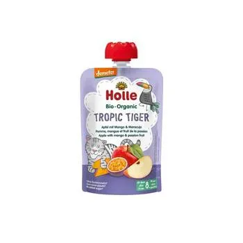 Piure de mere cu mango si fructul pasiunii Tropic Tiger, 100g, Holle Baby Food