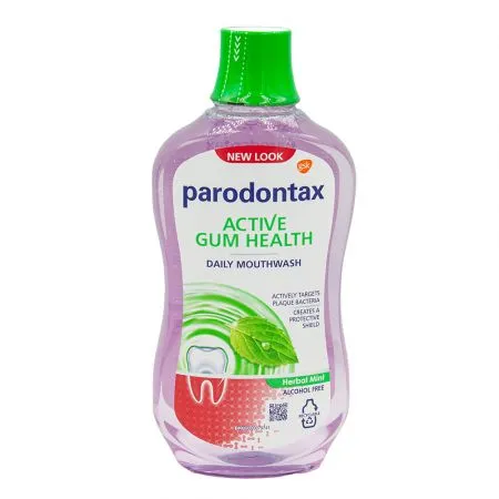 Apa de gura fara alcool Active Gum Health Herbal Mint Parodontax, 500 ml, Gsk